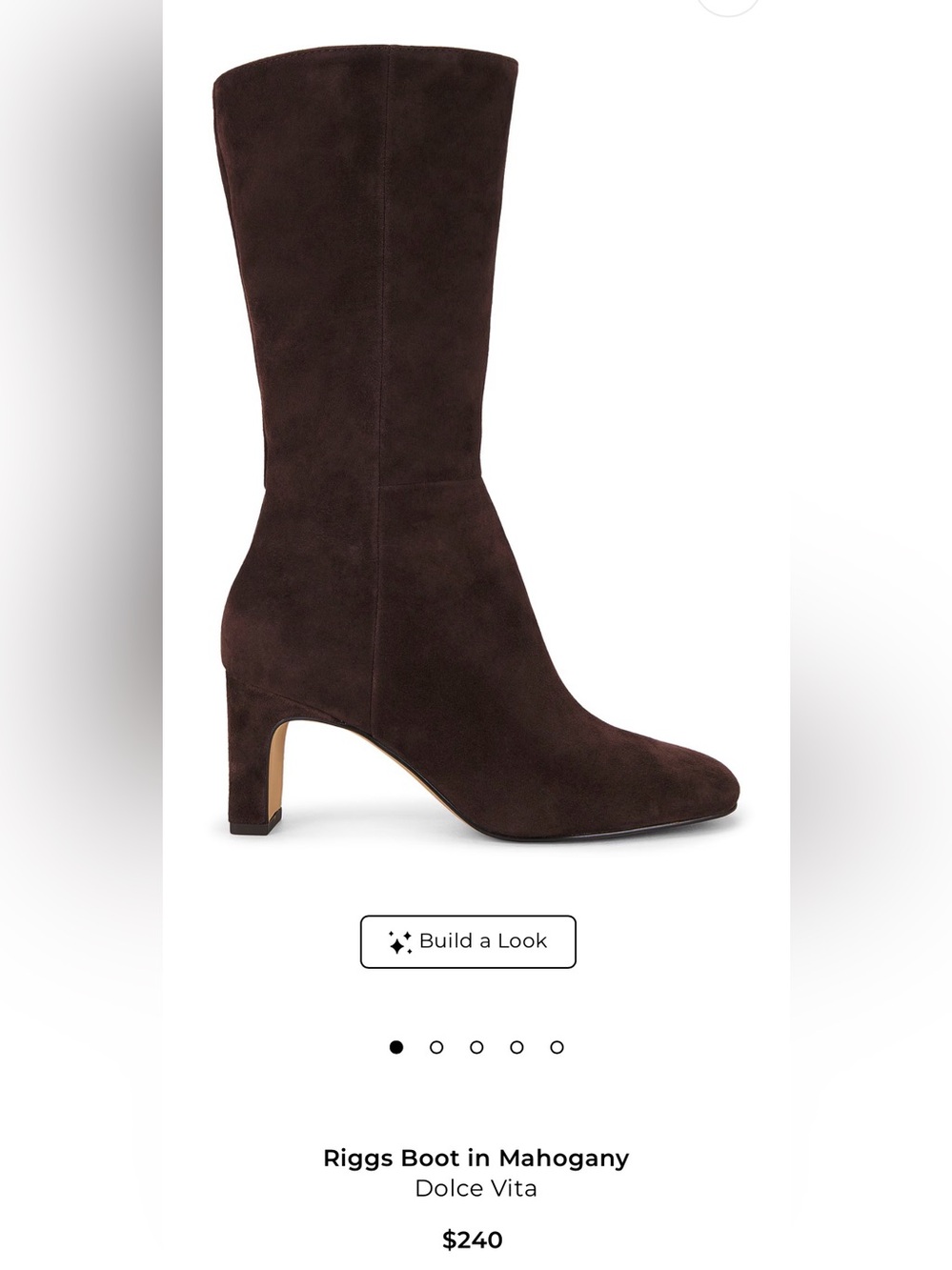 NEW Dolce Vita Riggs Boots Chocolate Brown Genuine Suede 3” Heel Boot SZ 8